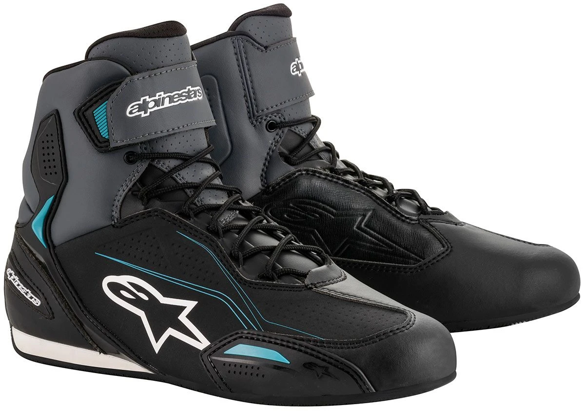 Alpinestars Stella Faster-3 Womens Riding Shoe Black/Grey/Ocean