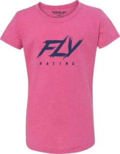 Fly Racing Edge Youth Girls T-Shirt Pink