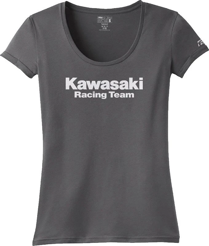 Factory Effex Kawasaki Team Womens T-Shirt Charcoal