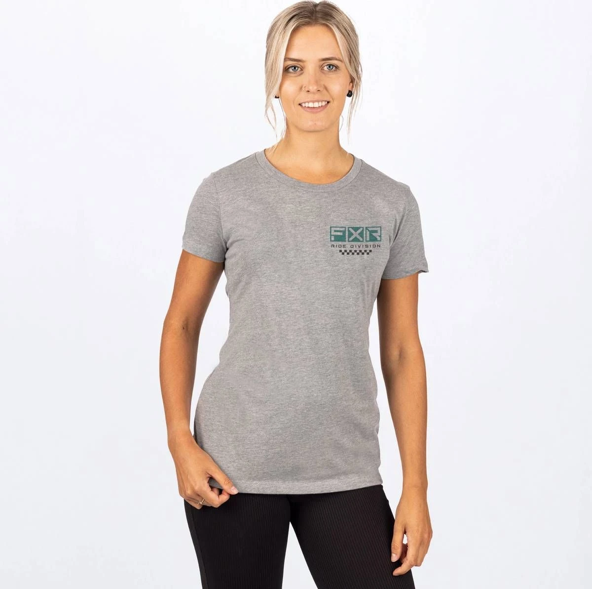 FXR 2022 Track Womens T-Shirt Grey Heather/Ocean