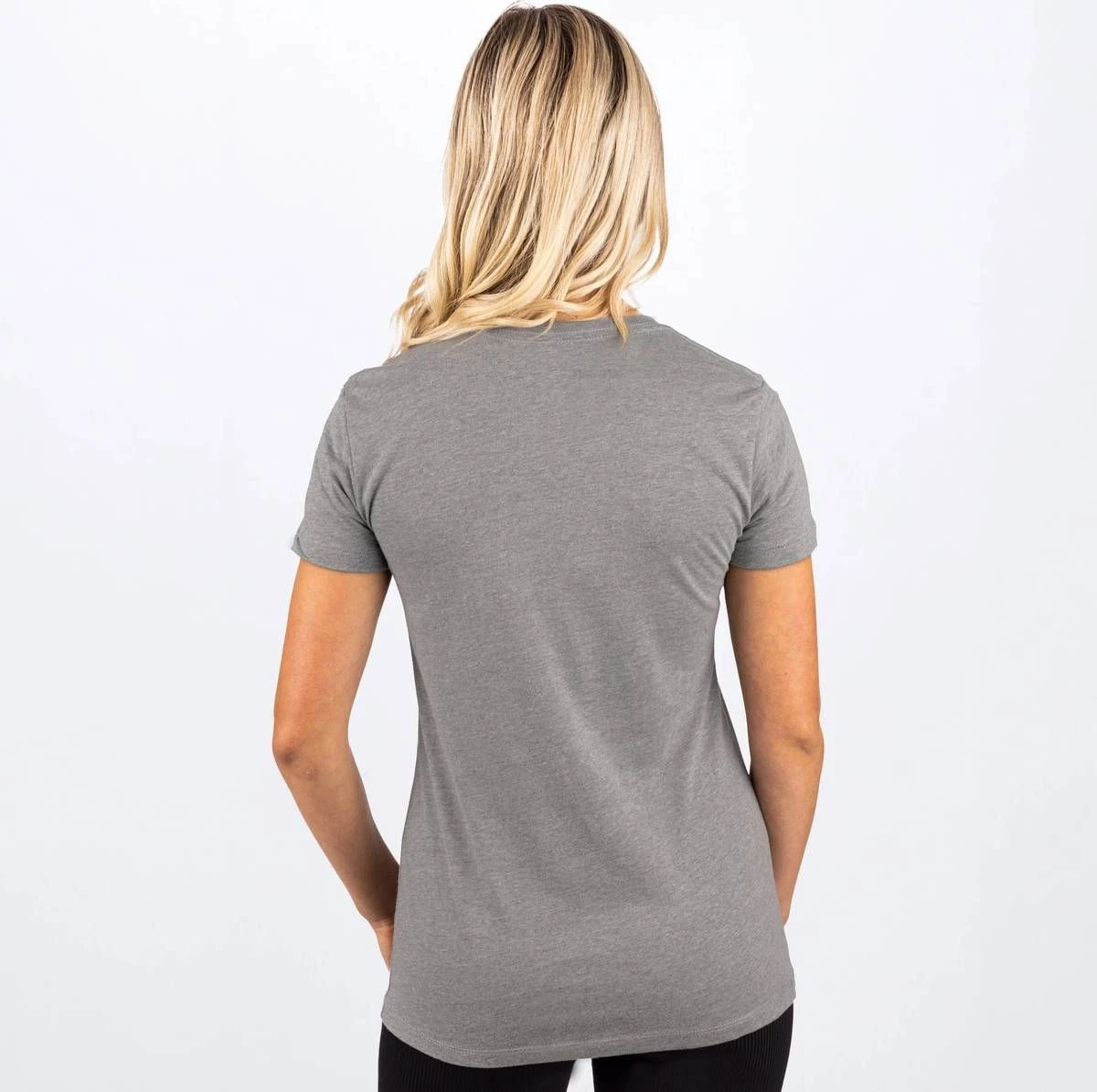 FXR 2022 Track Womens T-Shirt Grey Heather/Ocean - Image 2