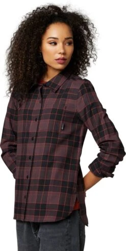 Fox Racing Pines Womens Flannel Shirt Purple
