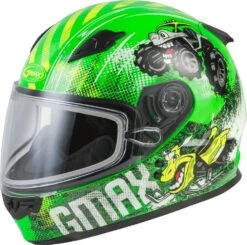 GMax GM-49Y Snow Youth Beast Helmet Neon Green/Hi-Vis