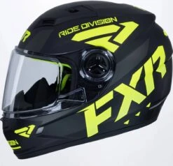 FXR 2022 Nitro Snowmobile Youth Helmet Black/Hi-Vis