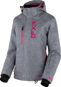 FXR 2023 Fresh Womens Snowmobile Jacket Grey Linen/Fuchsia