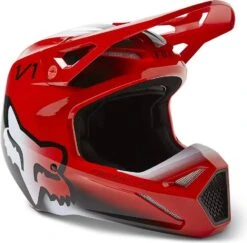 Fox Racing V1 2023 Toxsyk Helmet Flourescent Red