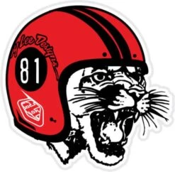 Troy Lee Designs Mad Kitty Sticker Decal Red/Blk 3in X 3in