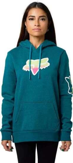 Fox Racing Vizen Womens Pullover Sweatshirt Heather Maui Blue