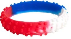 Moto365 Rubber Wristband Knobby Tire White/Red/Blue